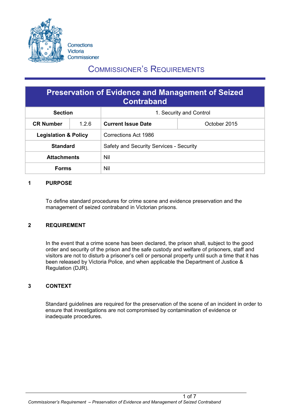 Commissioner S Requirements