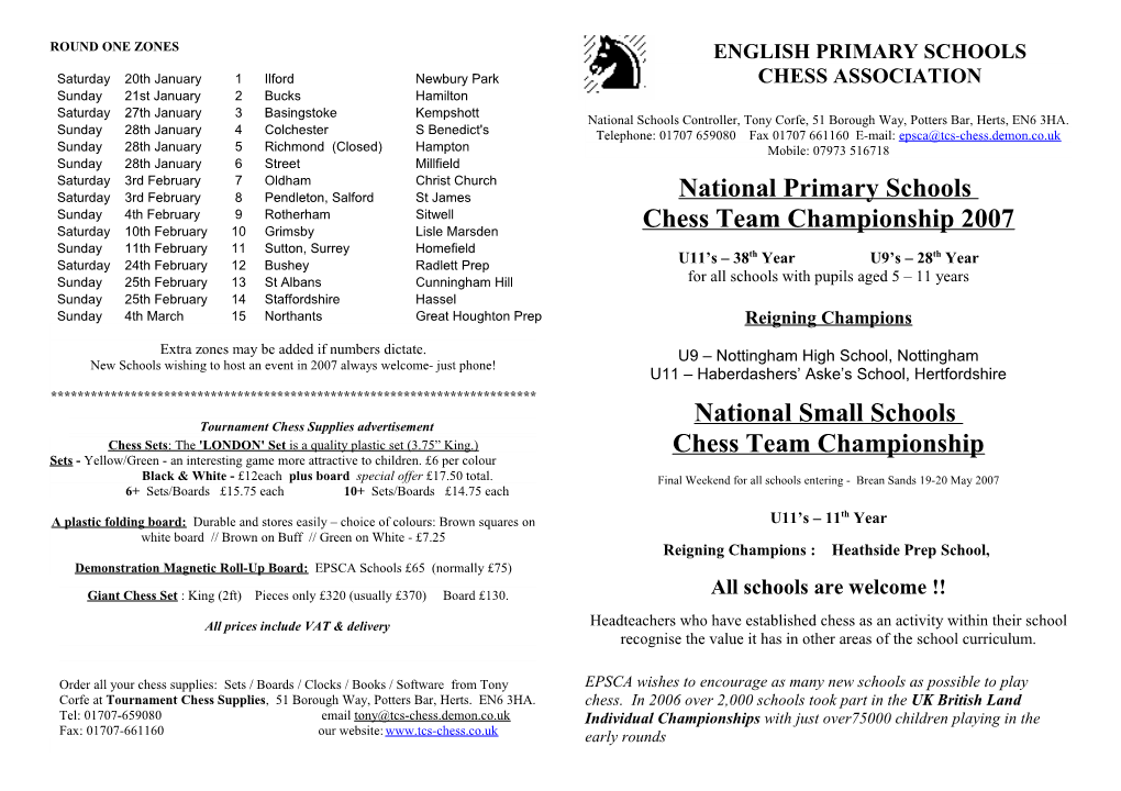 English Primary Schools Chess Association