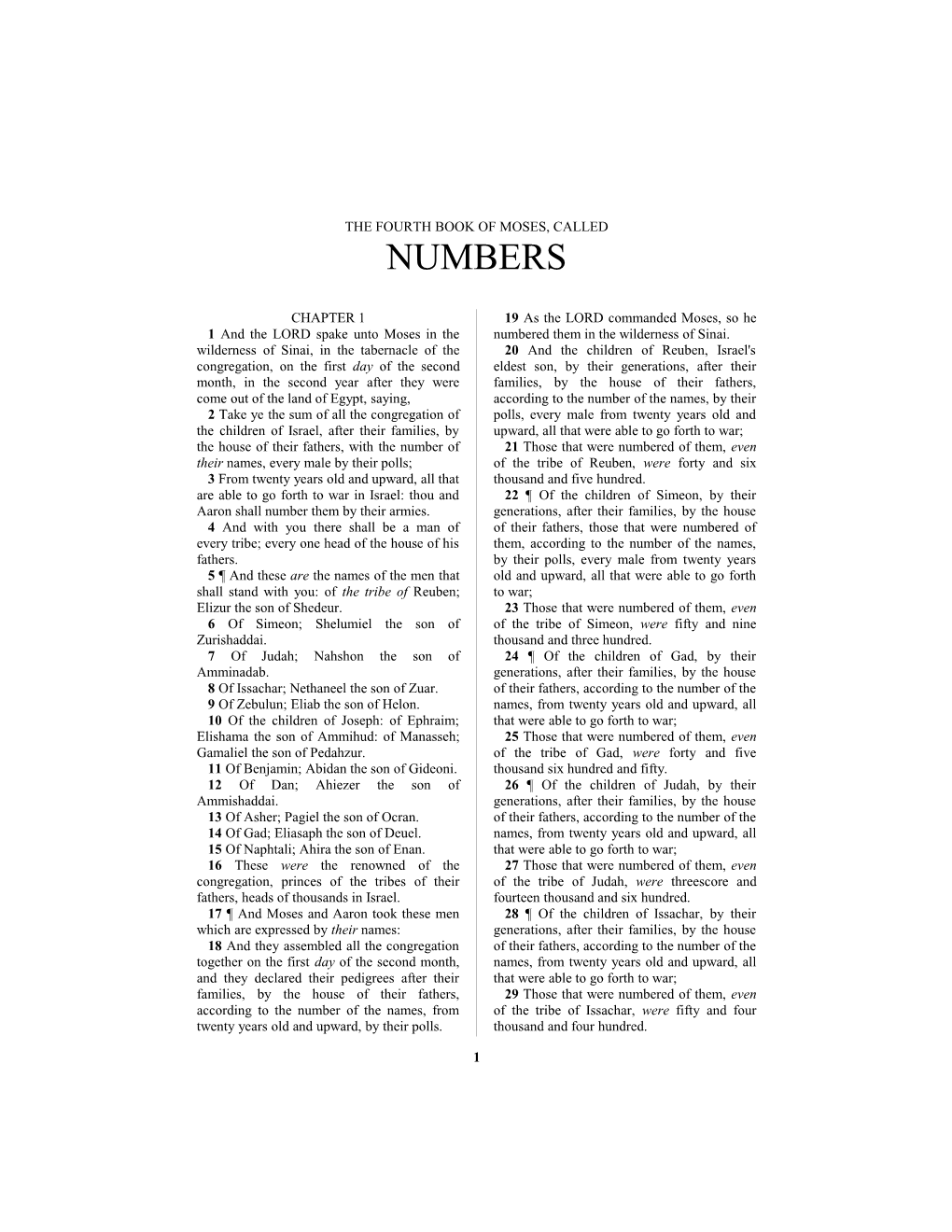 The Fourth Book of Moses, Called Numbers