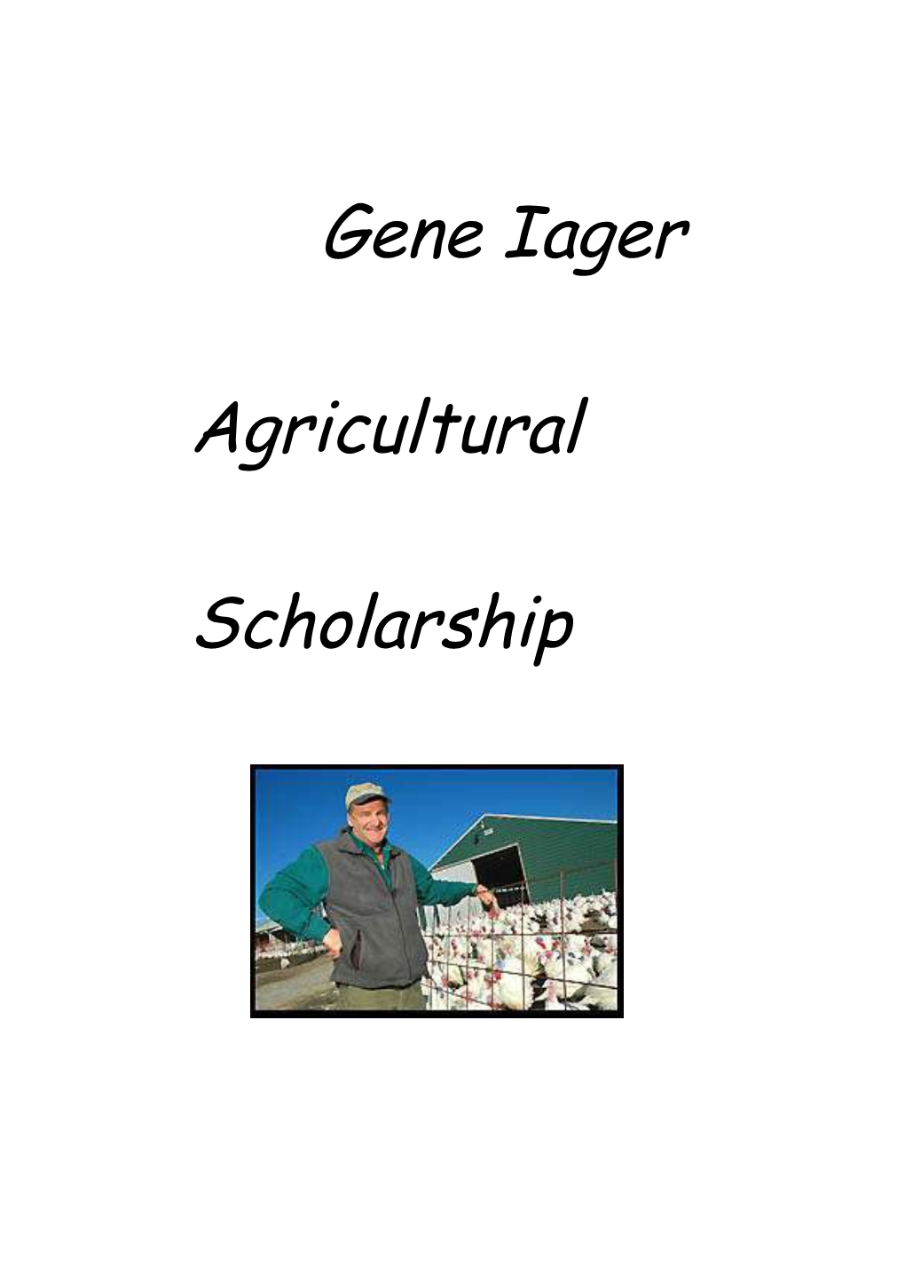 Gene Iager Agricultural Scholarship