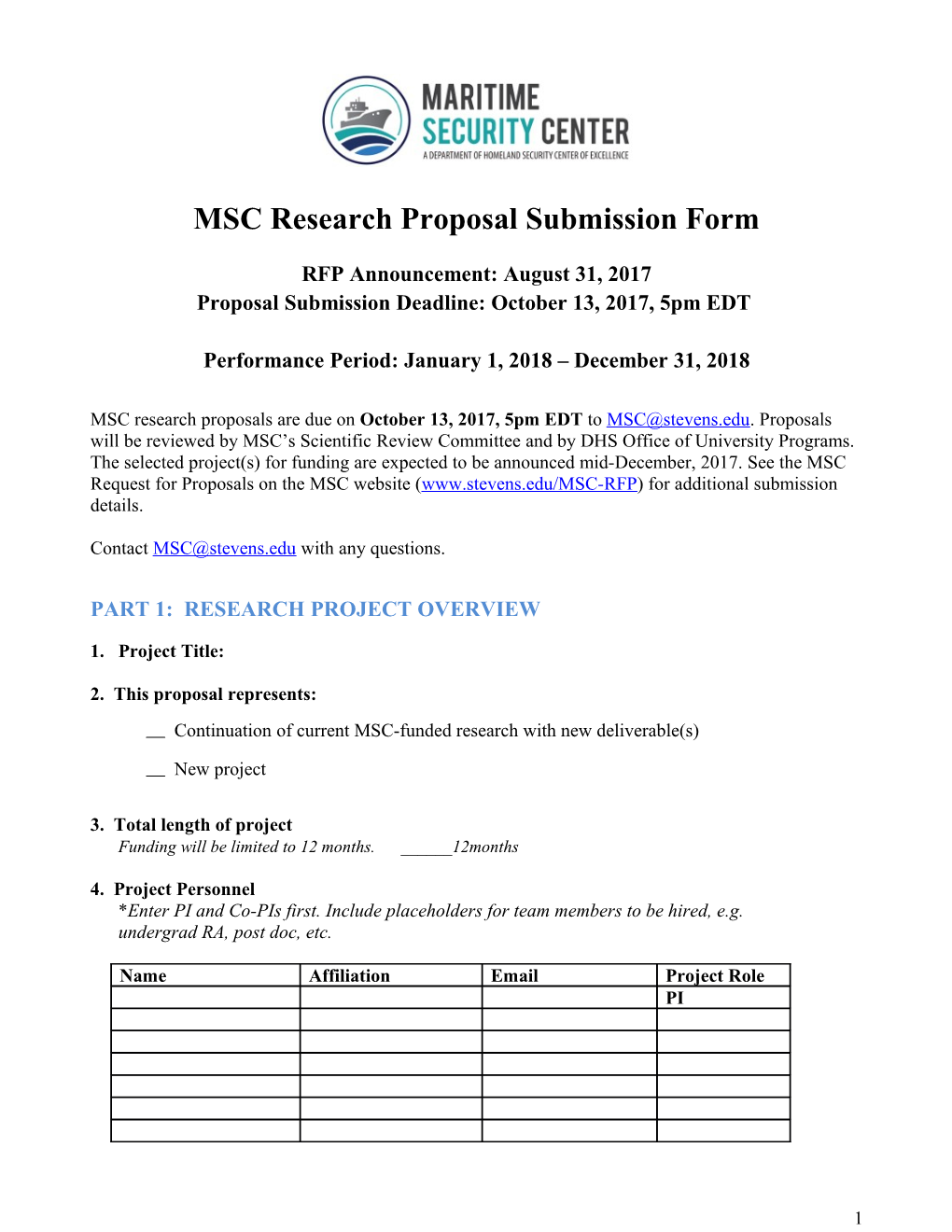 Ncfpd Request for Proposals