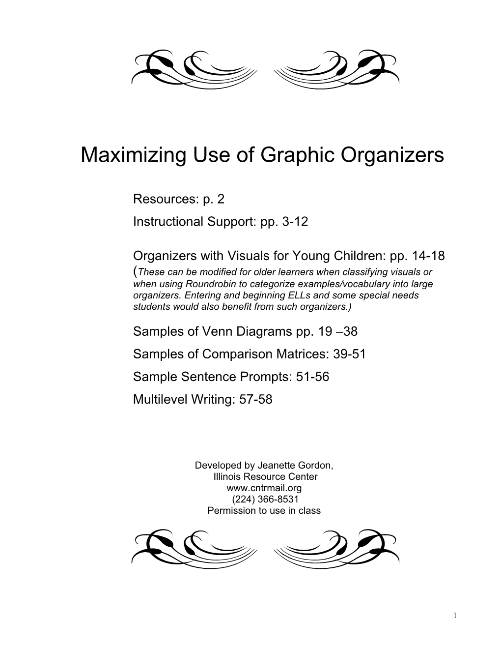 Progressive Development in Use of Graphic Organizers