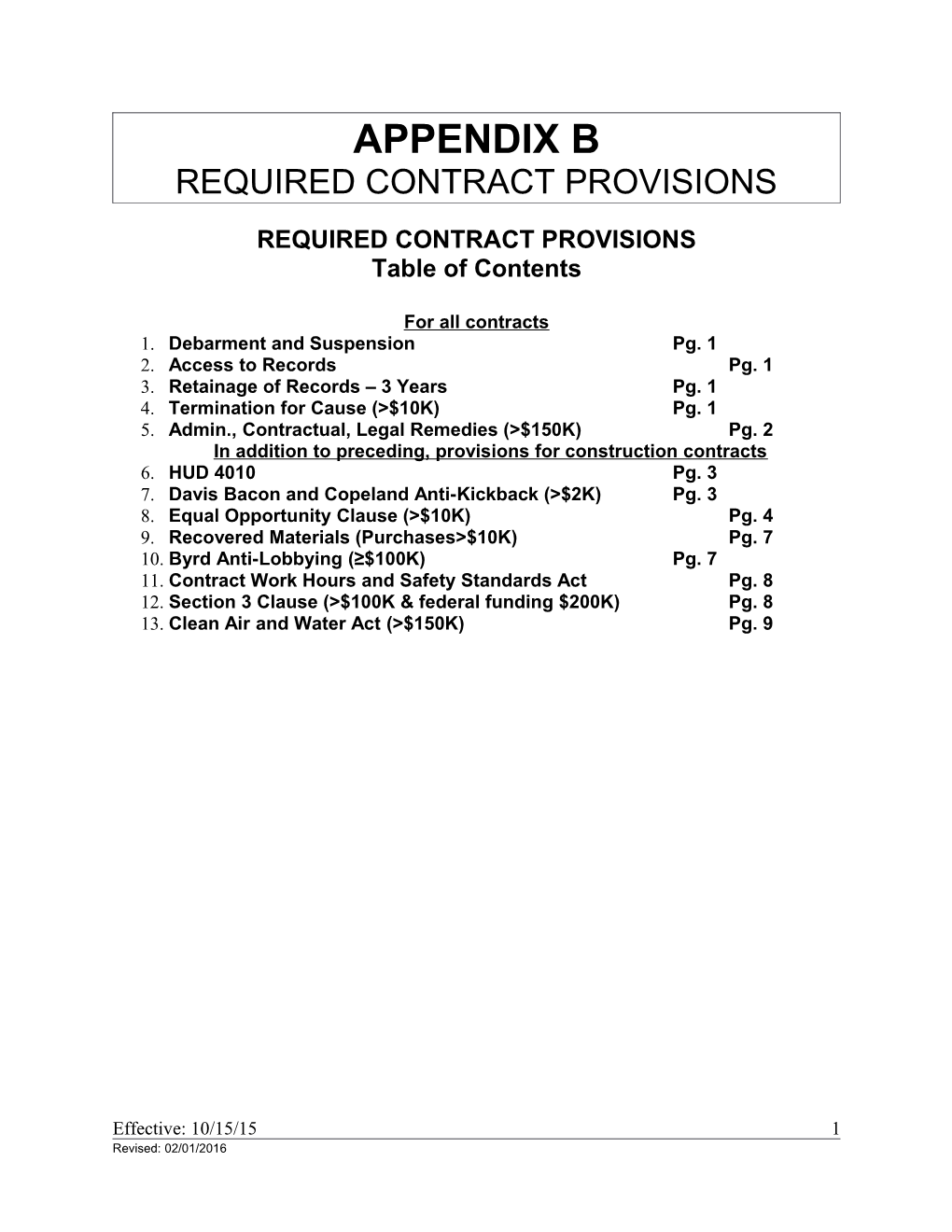 Required Contract Provisions s1
