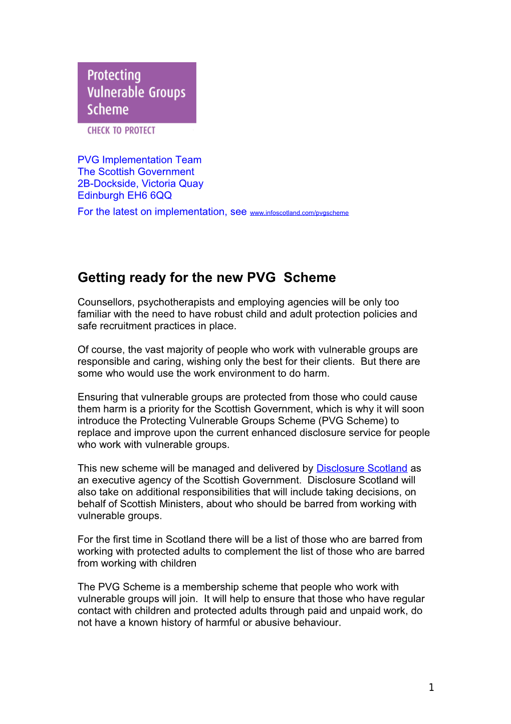 Focus Article PVG Scheme