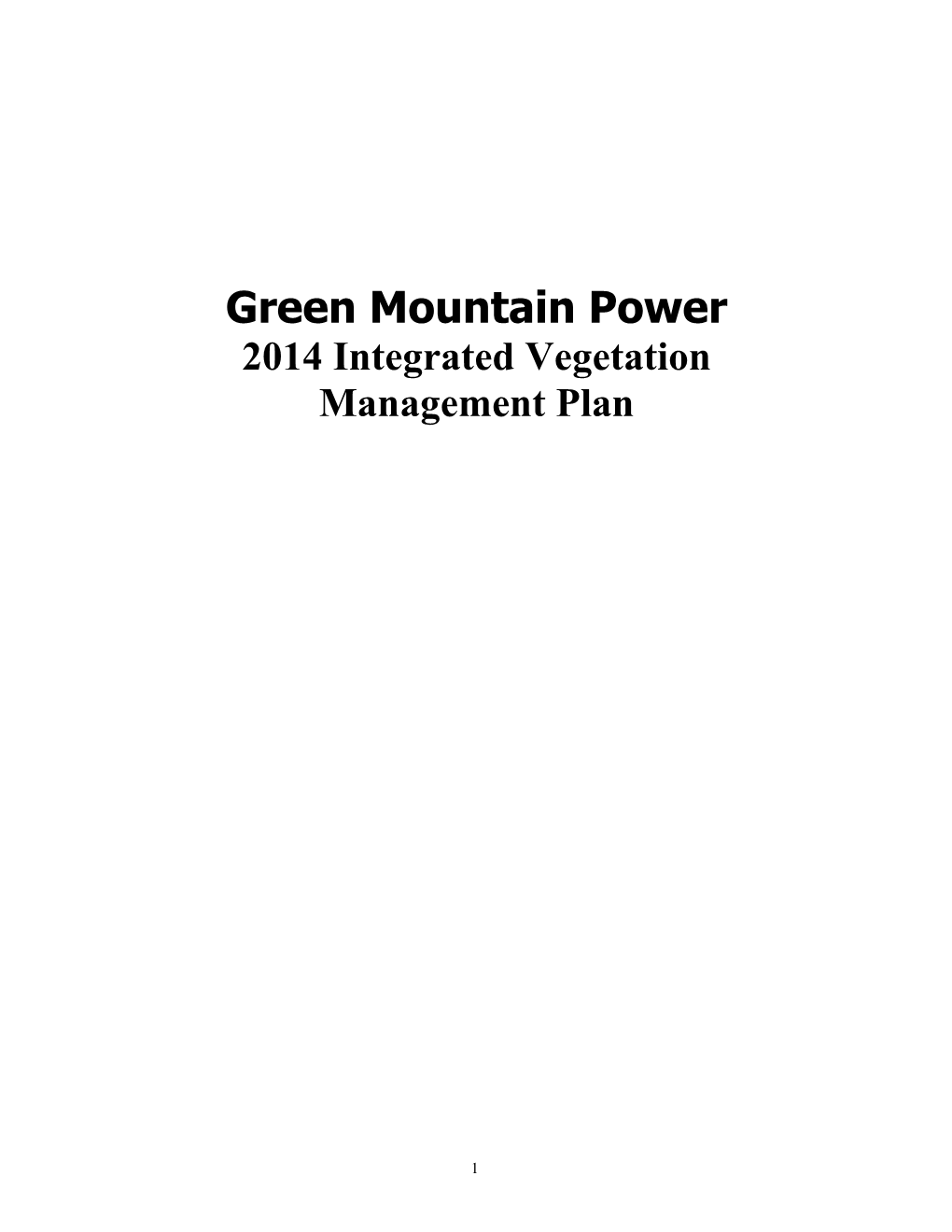 2014 Integrated Vegetation Management Plan