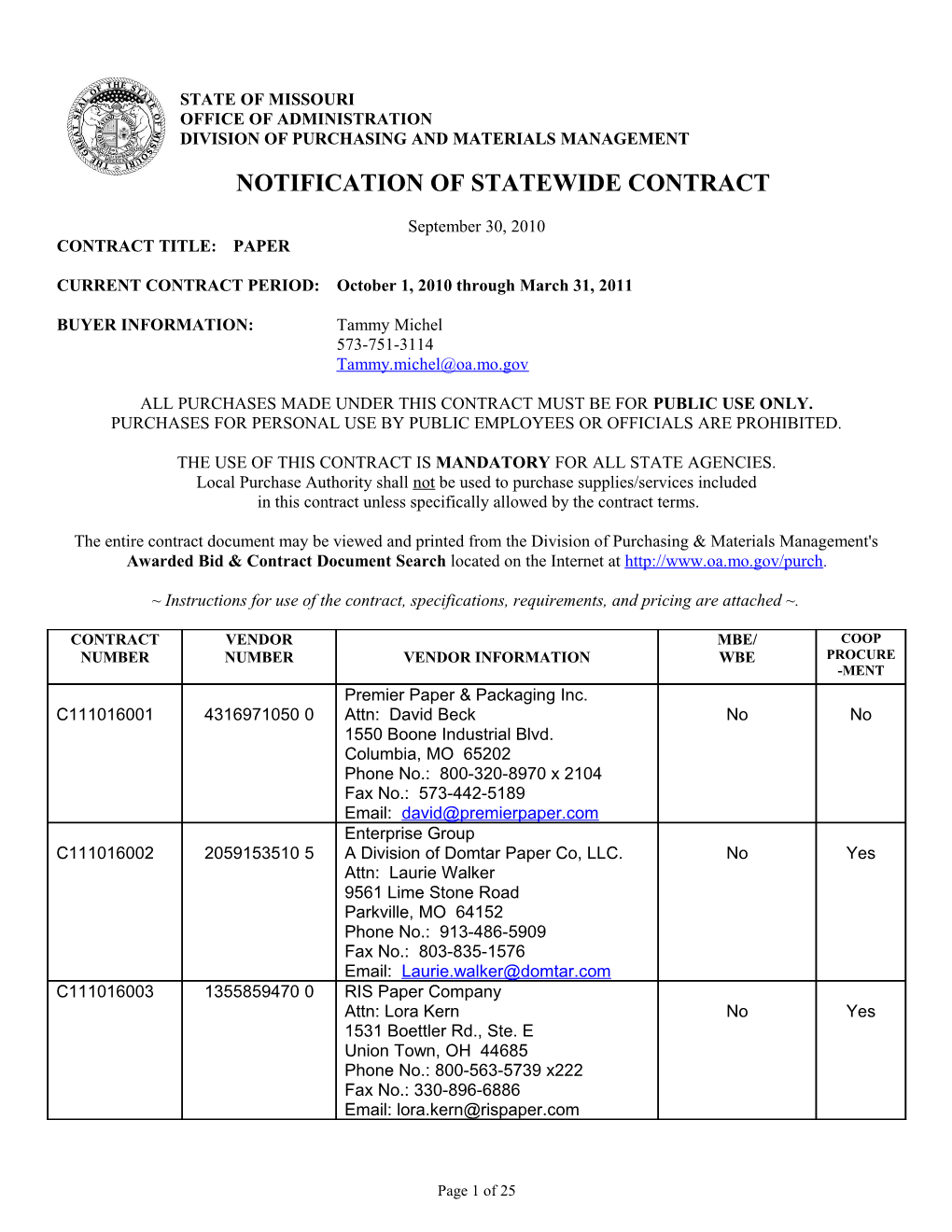 Division of Purchasing and Materials Management s1