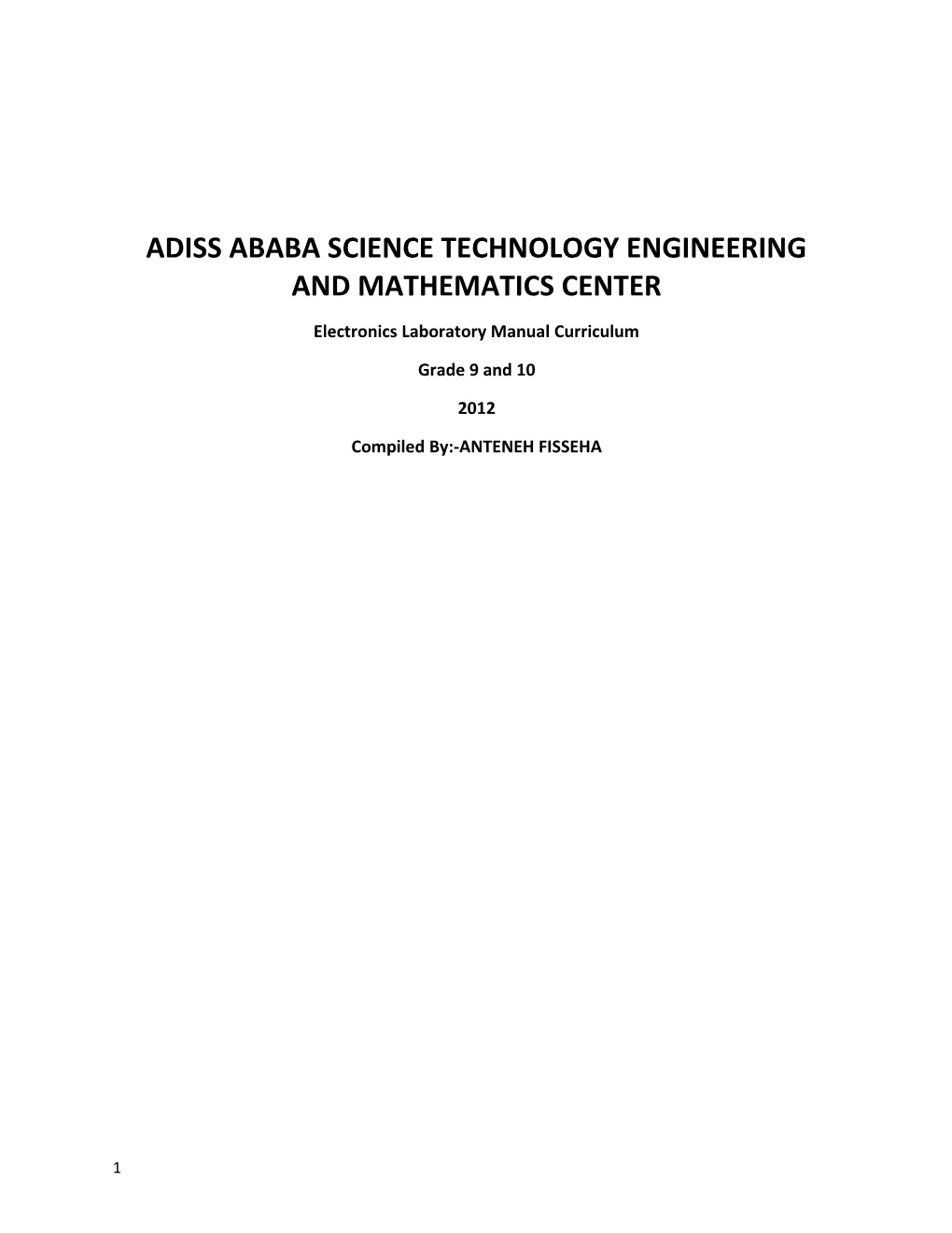 Adiss Ababa Science Technology Engineering and Mathematics Center