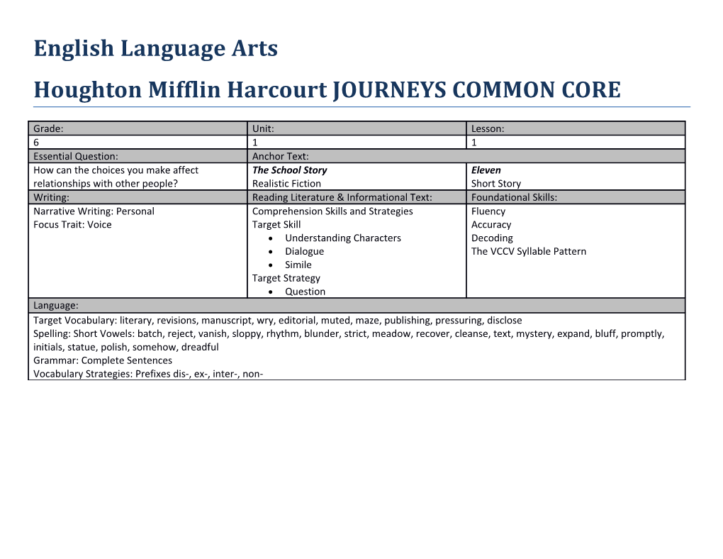 Houghton Mifflin Harcourt JOURNEYS COMMON CORE s5