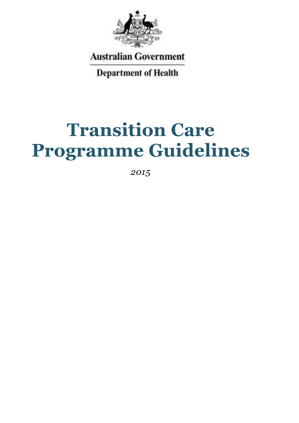 Transition Care Programme Guidelines