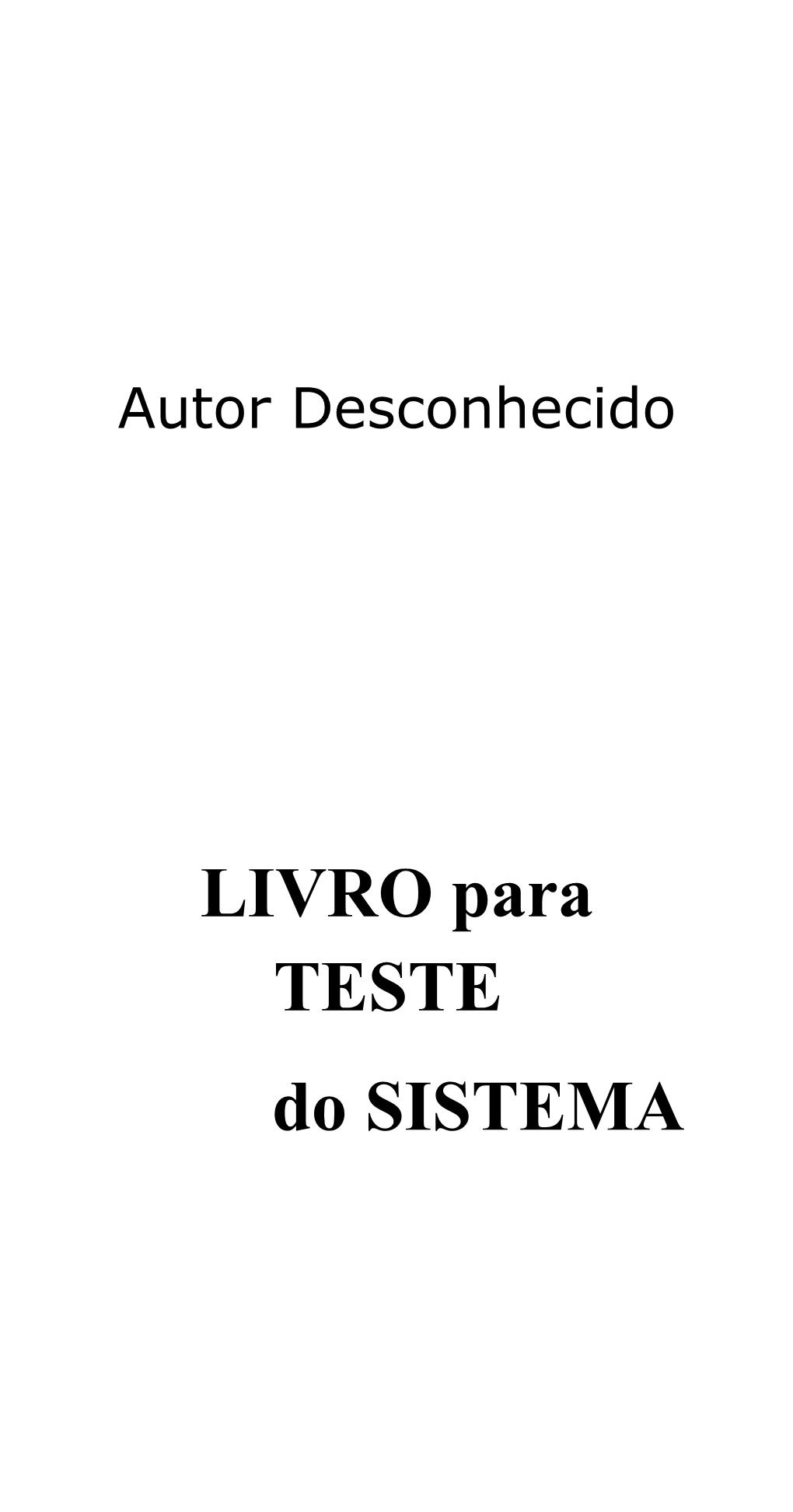 Livro Para Teste Do Sistema