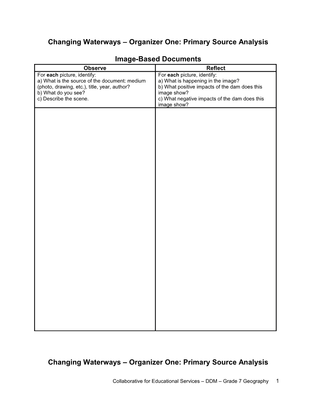 Assessment Geography - Changing Waterways