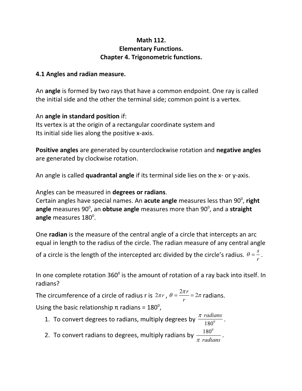 Elementary Functions