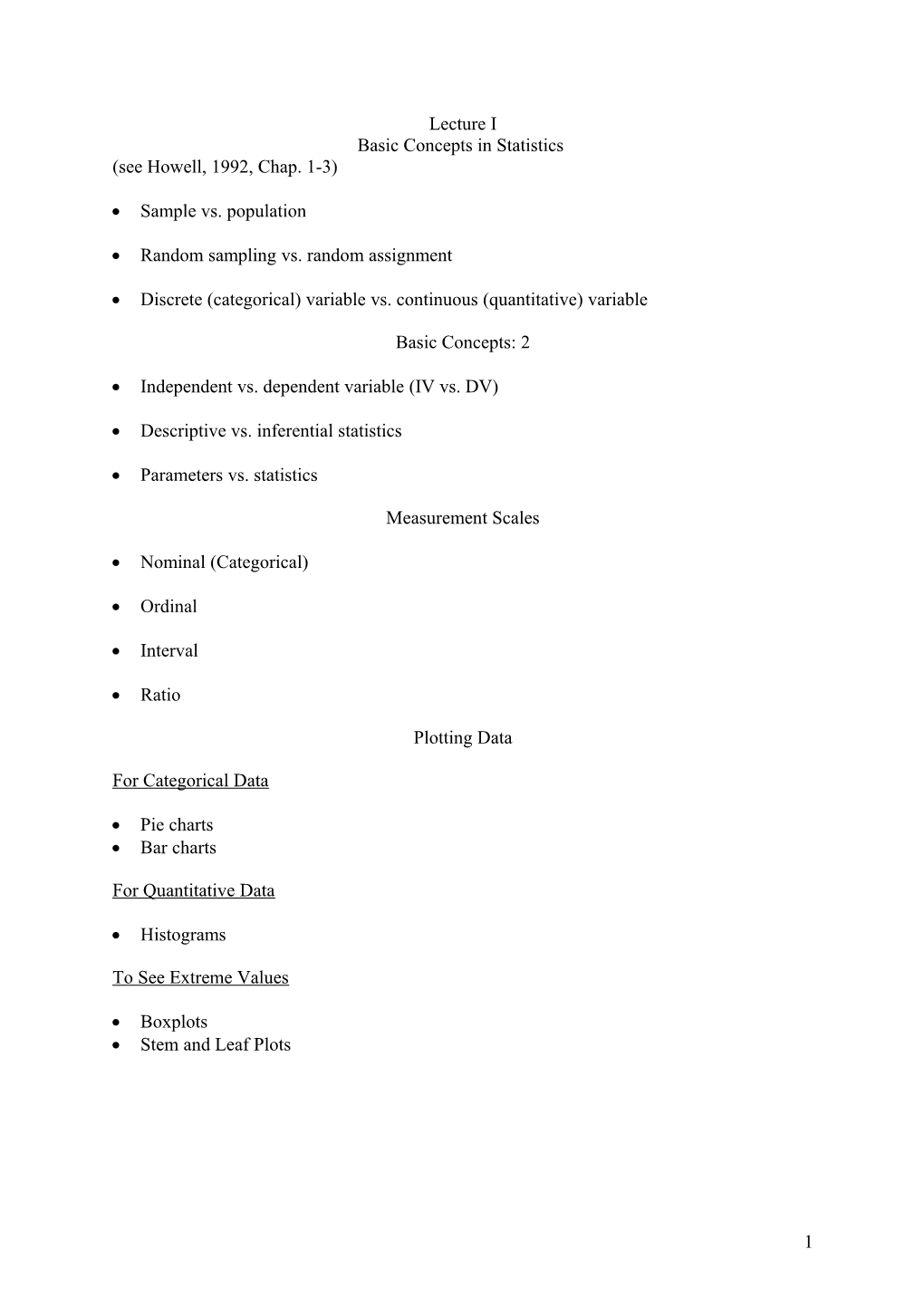 Basic Concepts in Statistics