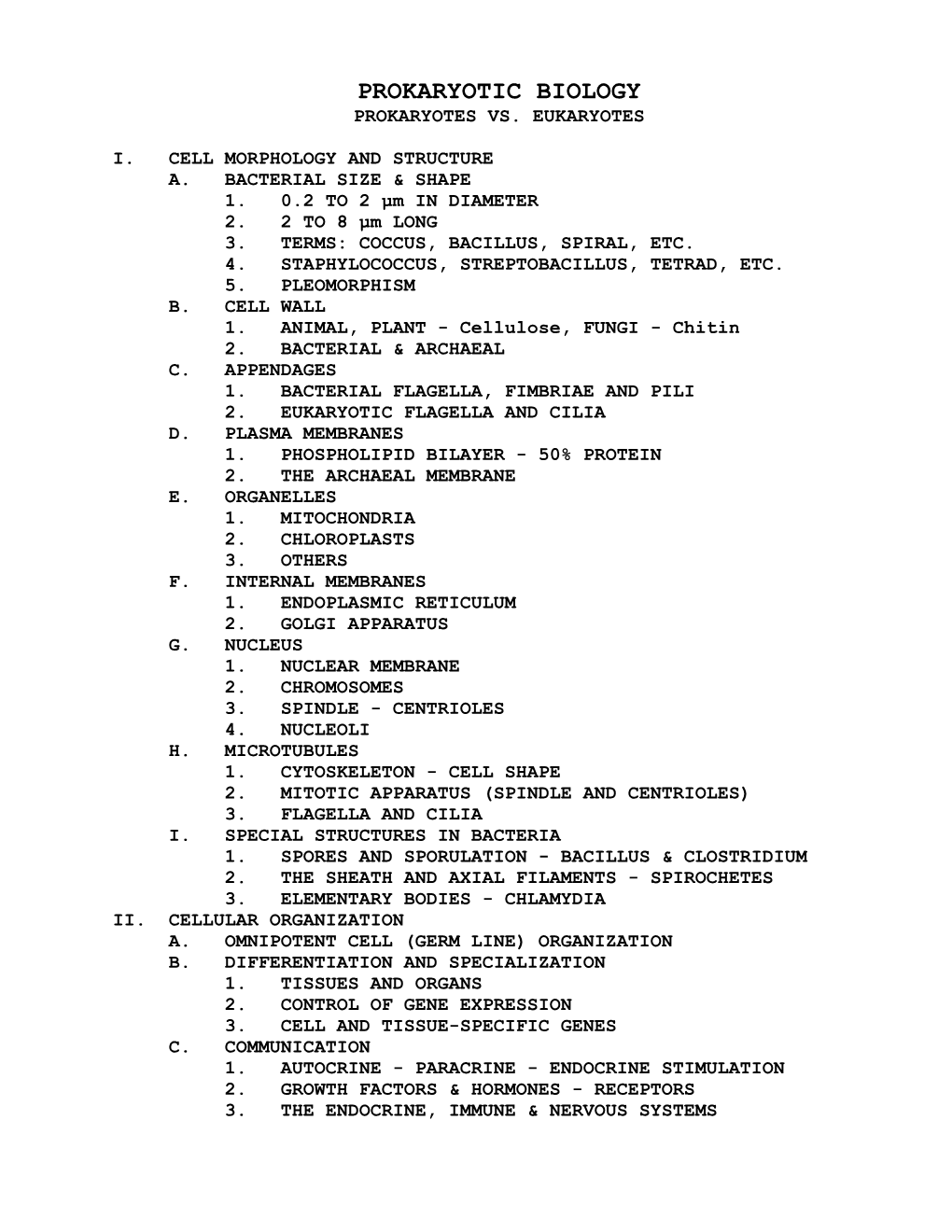 Prokaryotic Biology