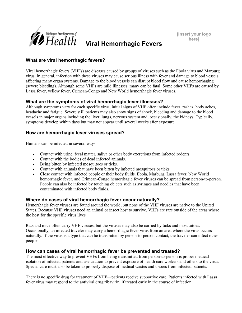 Hemorrhagic Fevers Fact Sheet (English)