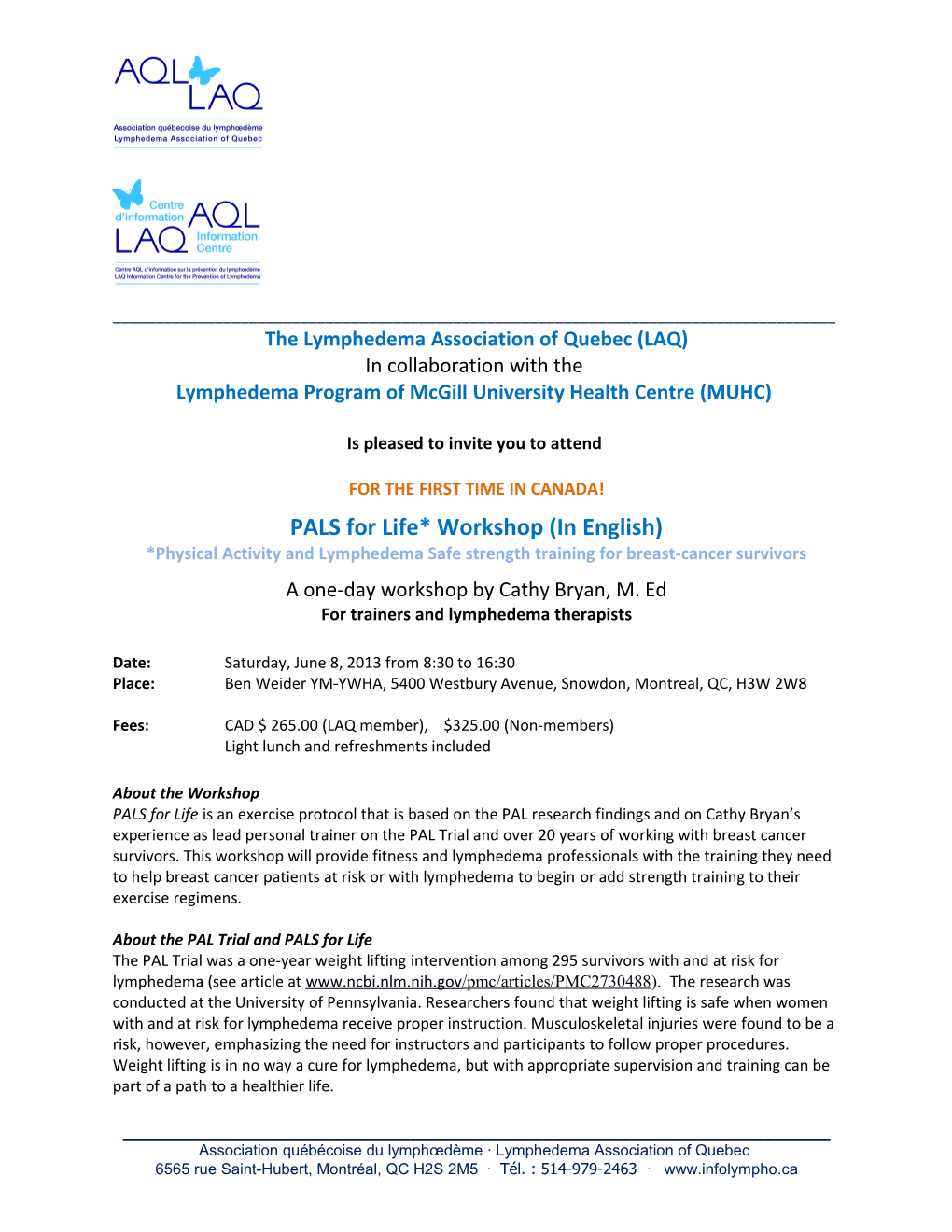 The Lymphedema Association of Quebec (LAQ)