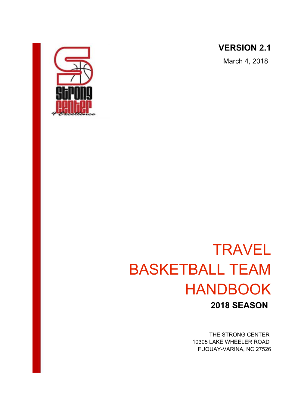 Travel Basketball Team Handbook