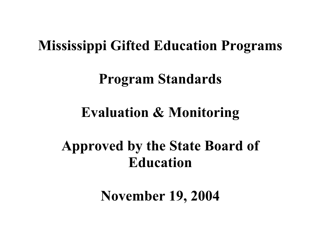 Gifted Education Programming Criterion I: Curriculum and Instruction