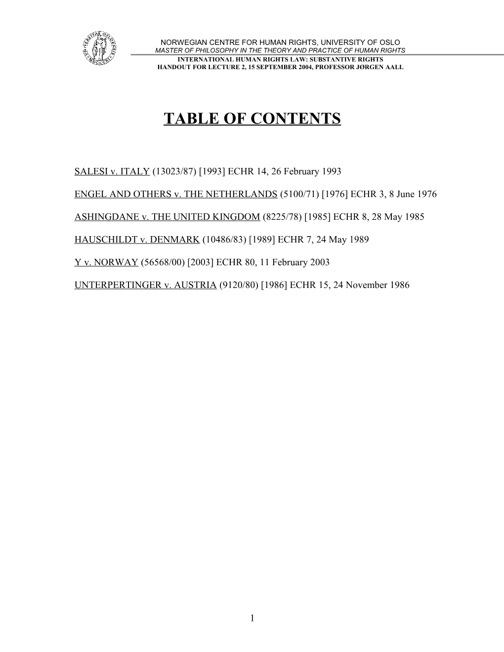 Table of Contents s10