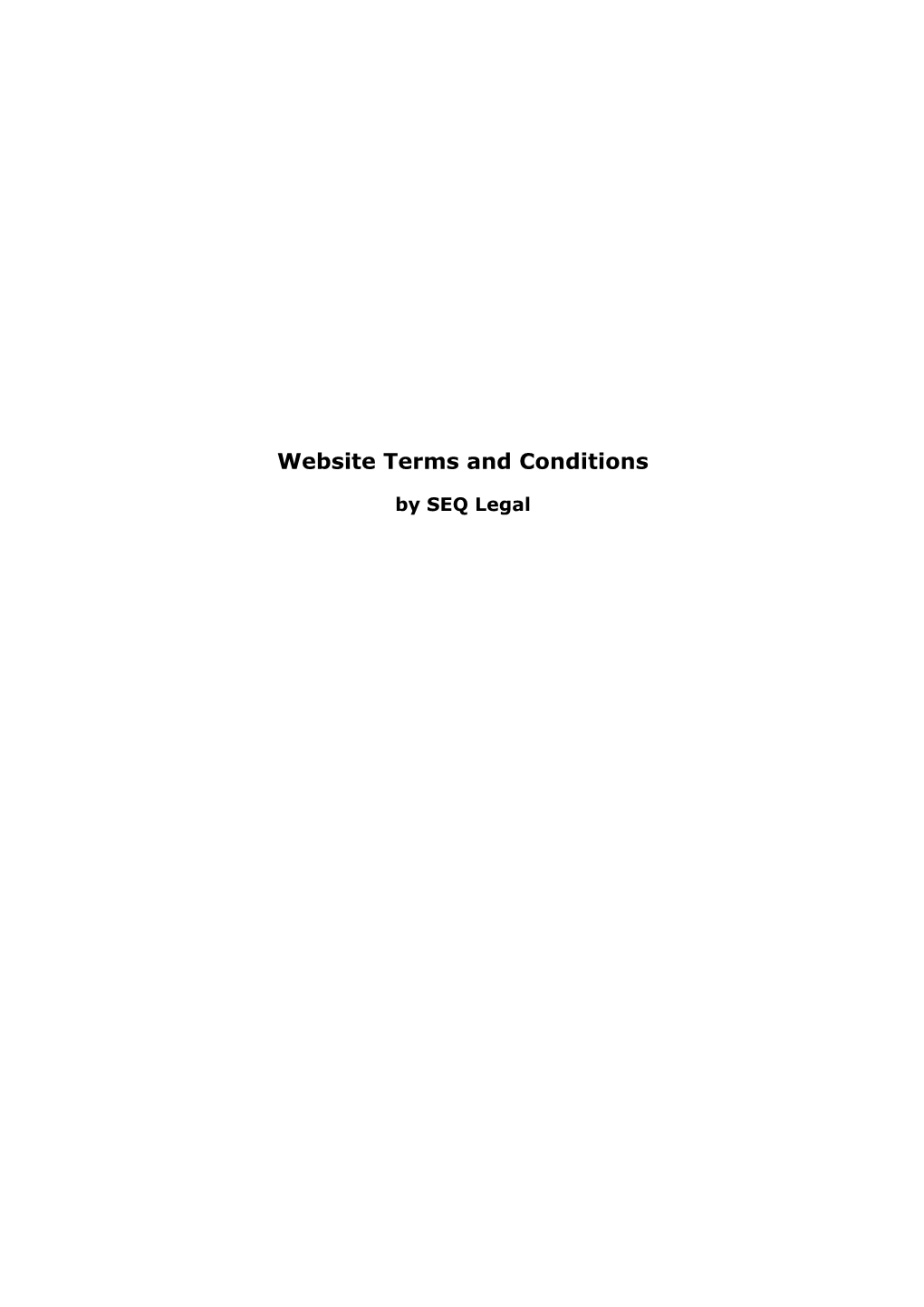 Website Terms and Conditions