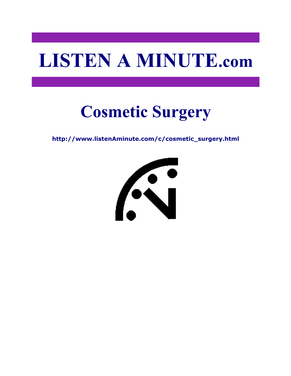 Listen a Minute.Com - ESL Listening - Cosmetic Surgery