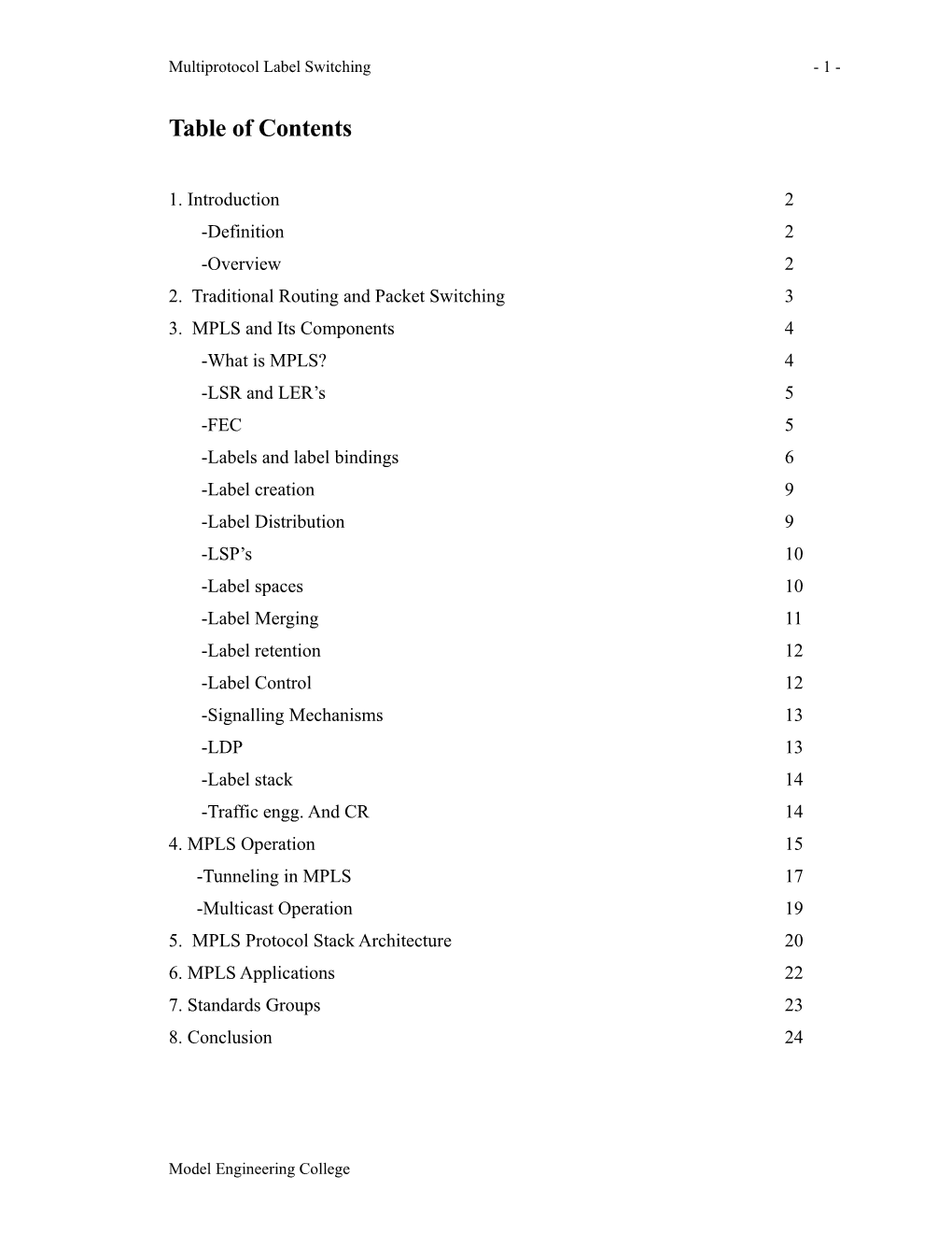 Multiprotocol Label Switching (MPLS)