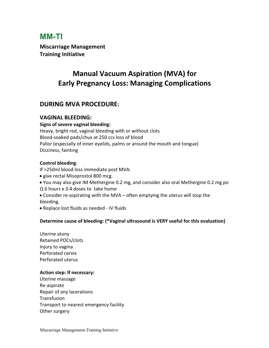 V7 Manual Vacuum Aspiration (MVA) For