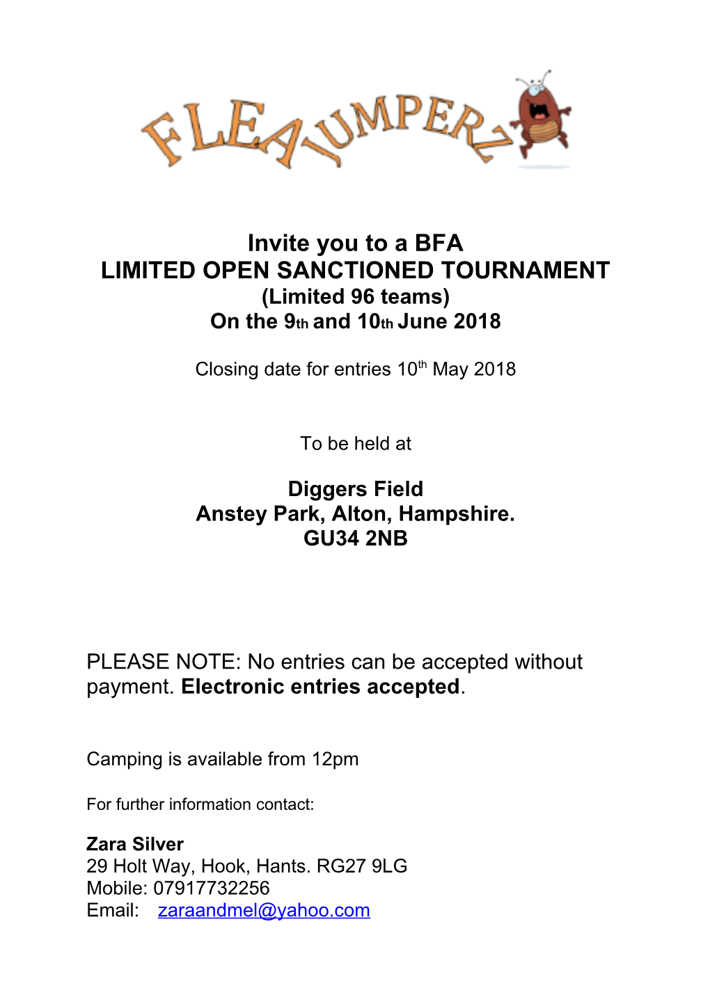 Limited Open Sanctioned Tournament