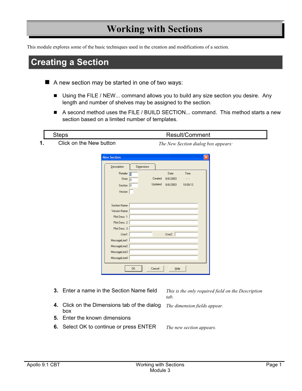 Working with Sections