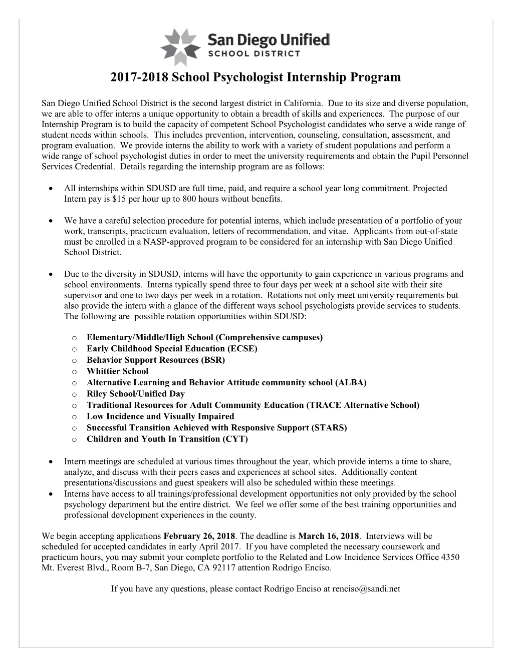 Proposed Supervision Structure for Internship Experience 2003-04