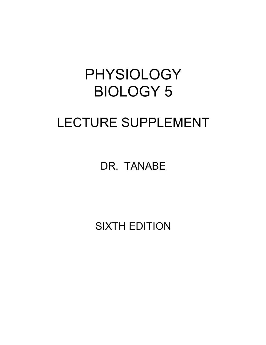 Lecture Supplement