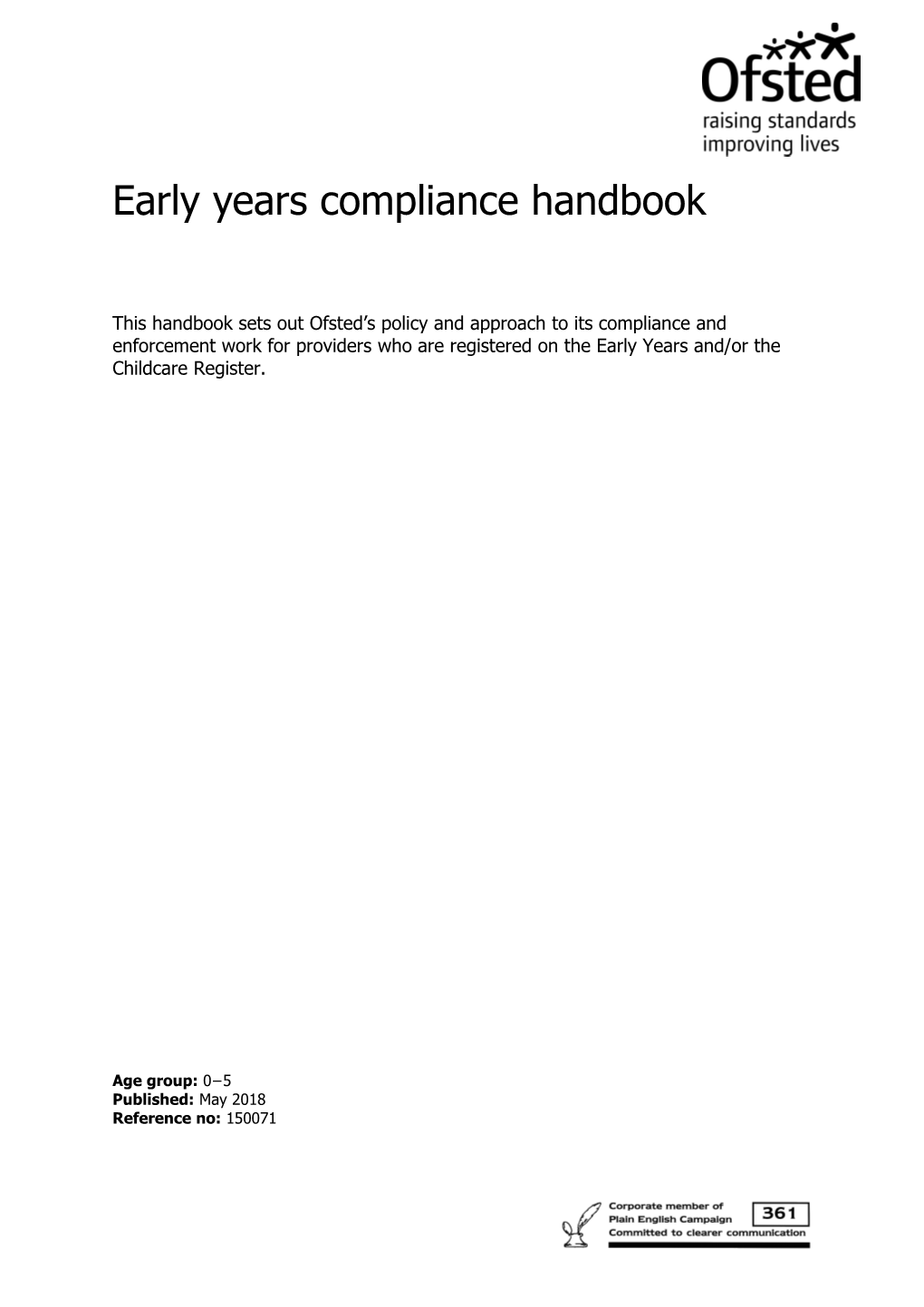 Early Years: Ofsted Compliance Handbook