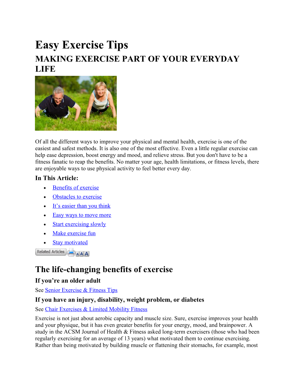 Making Exercise Part of Your Everyday Life