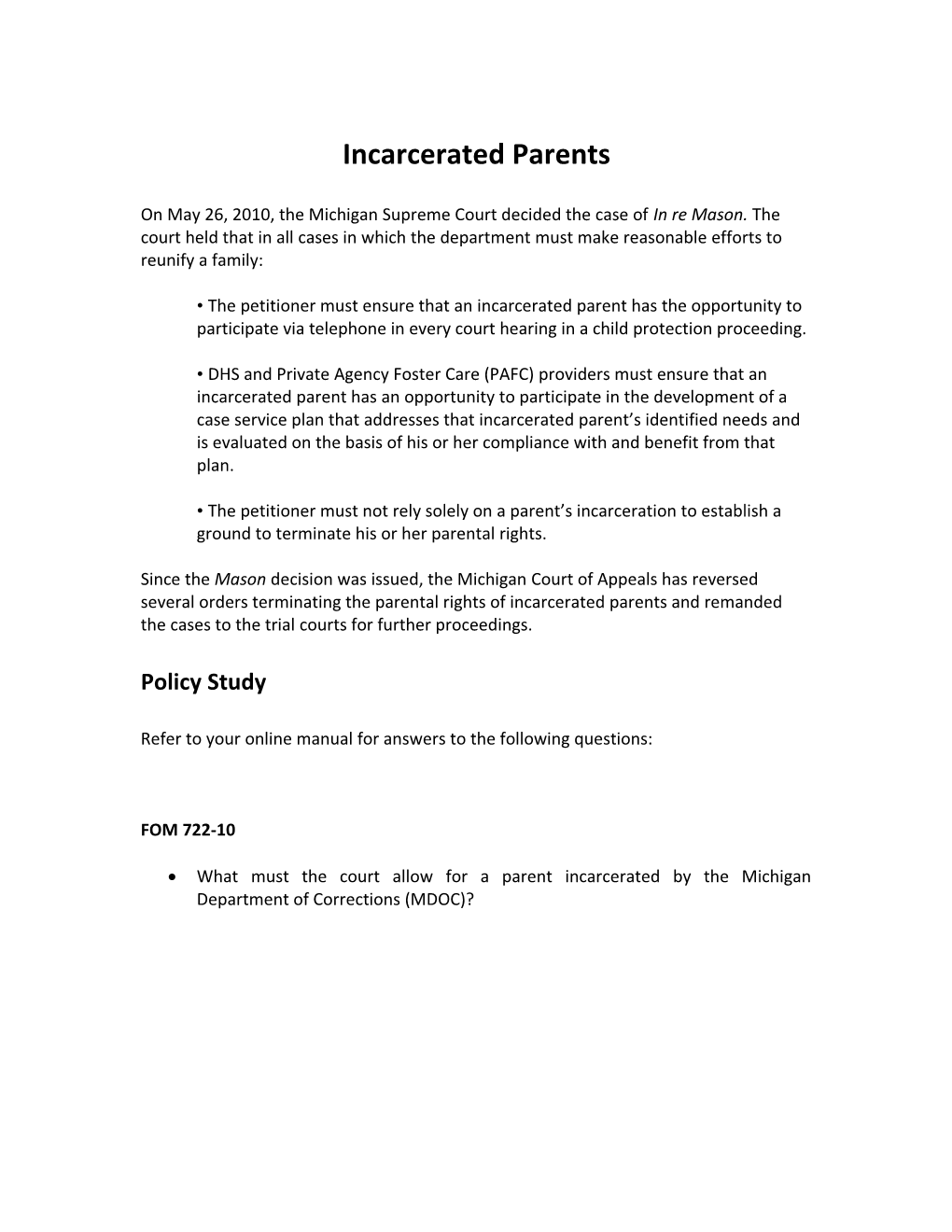 Incarcerated Parents