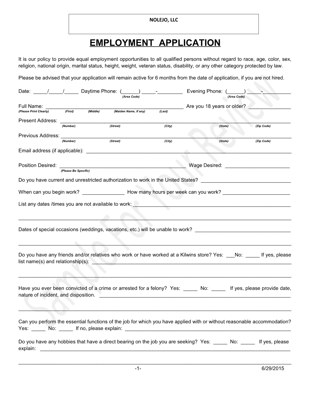 Employment Application s26