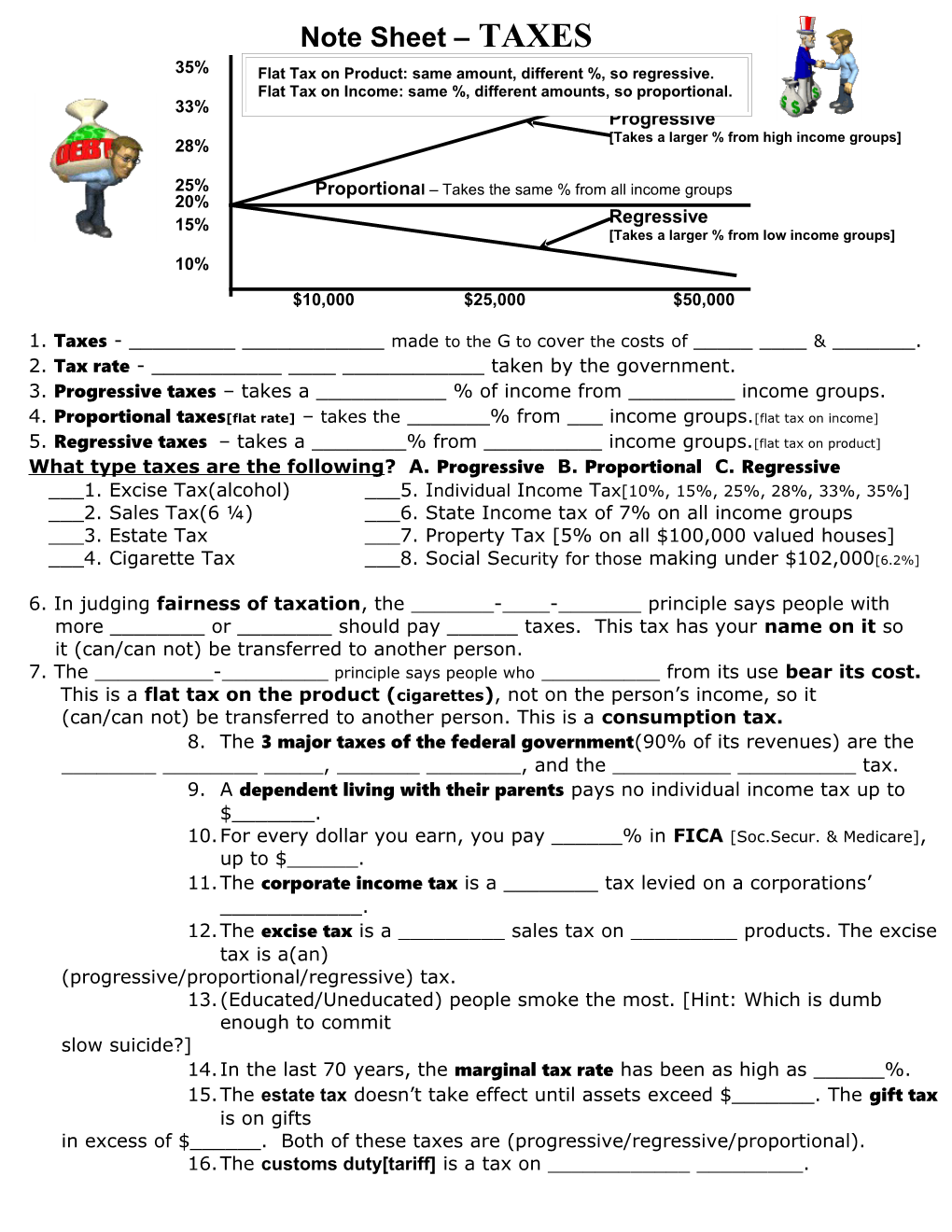 Note Sheet TAXES