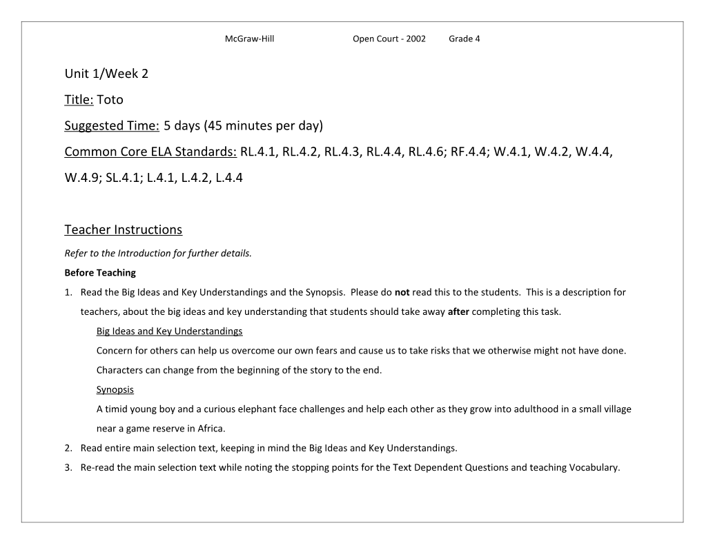 Mcgraw-Hill Open Court - 2002 Grade 4