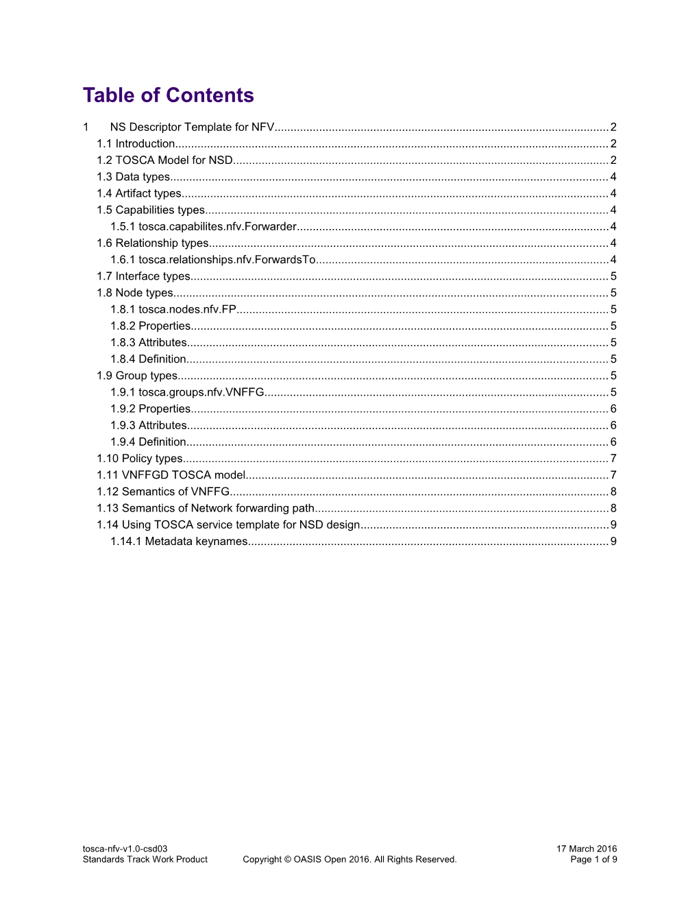 TOSCA Simple Profile for Network Functions Virtualization (NFV) Version 1.0 s3