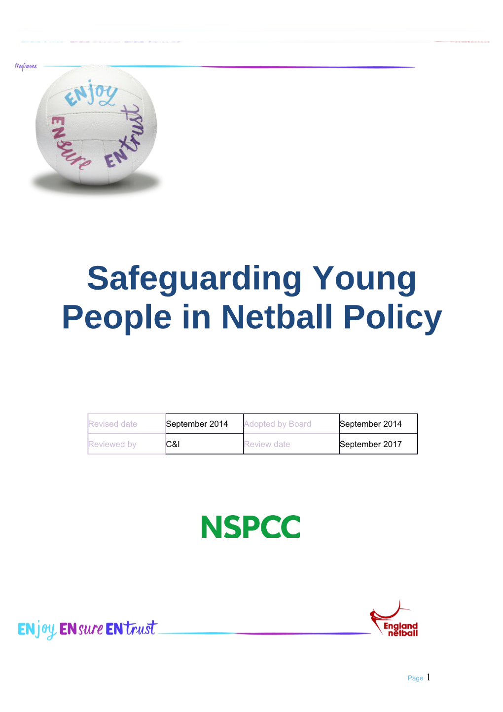 Safeguarding Young People in Netballpolicy