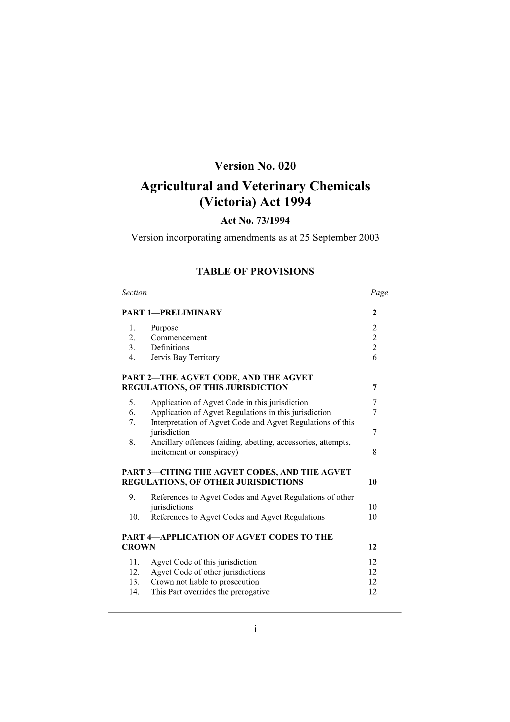 Agricultural and Veterinary Chemicals (Victoria) Act 1994