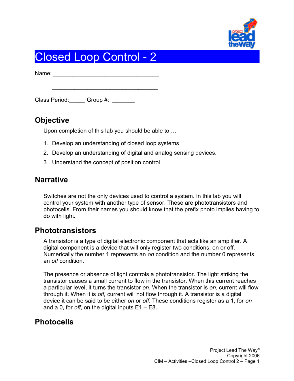 Closed Loop Control 2