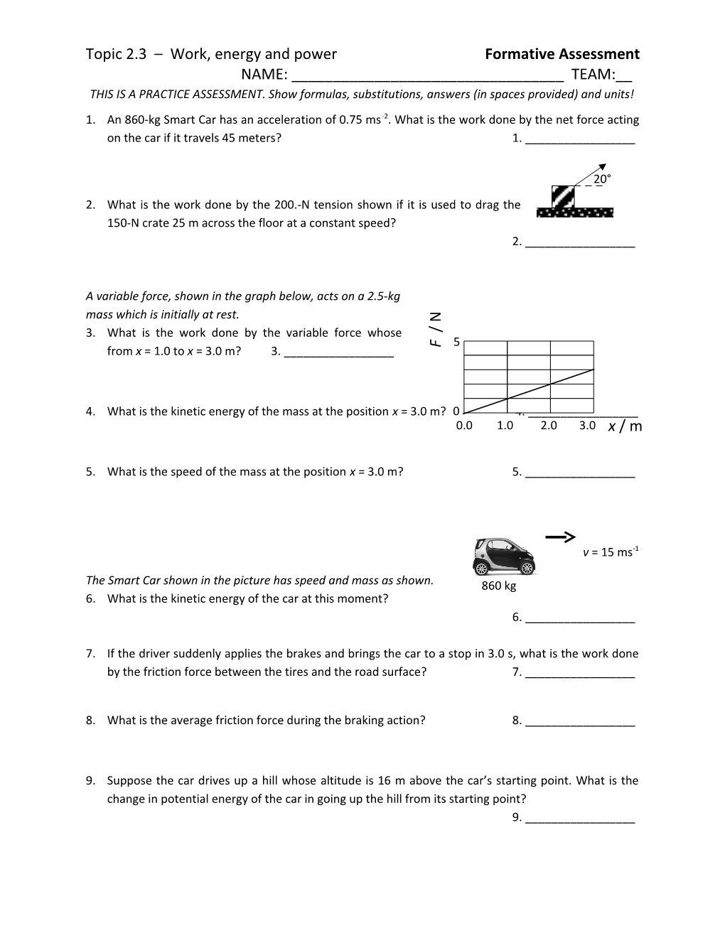 Topic 1.1 Measurements in Physics Formative Assessment