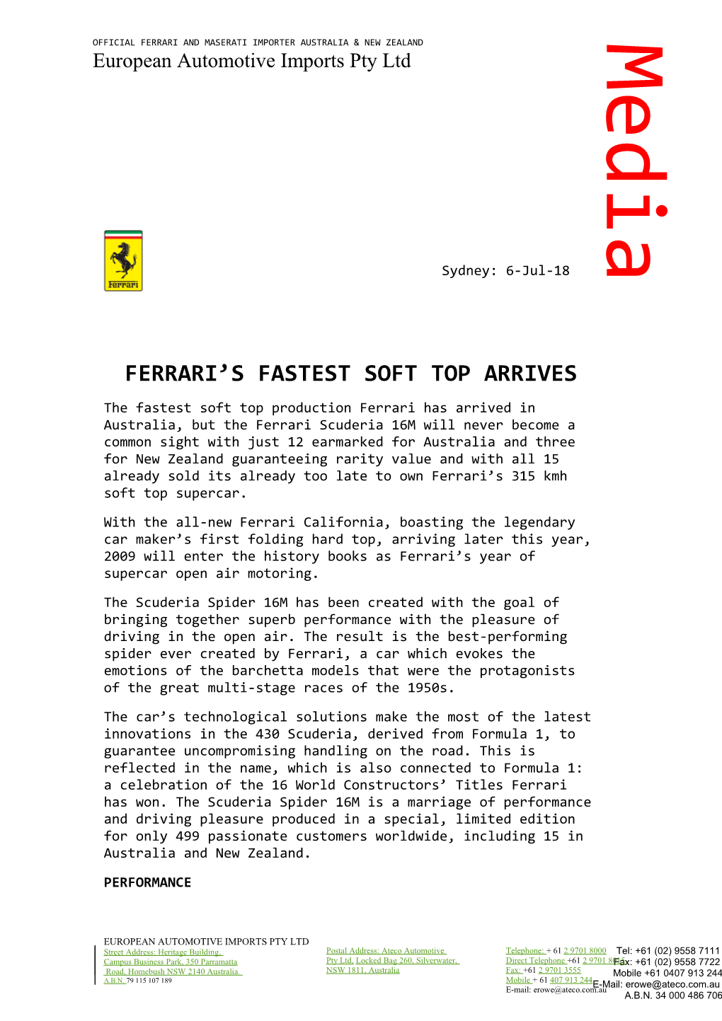 Ferrari S Fastest Soft Top Arrives