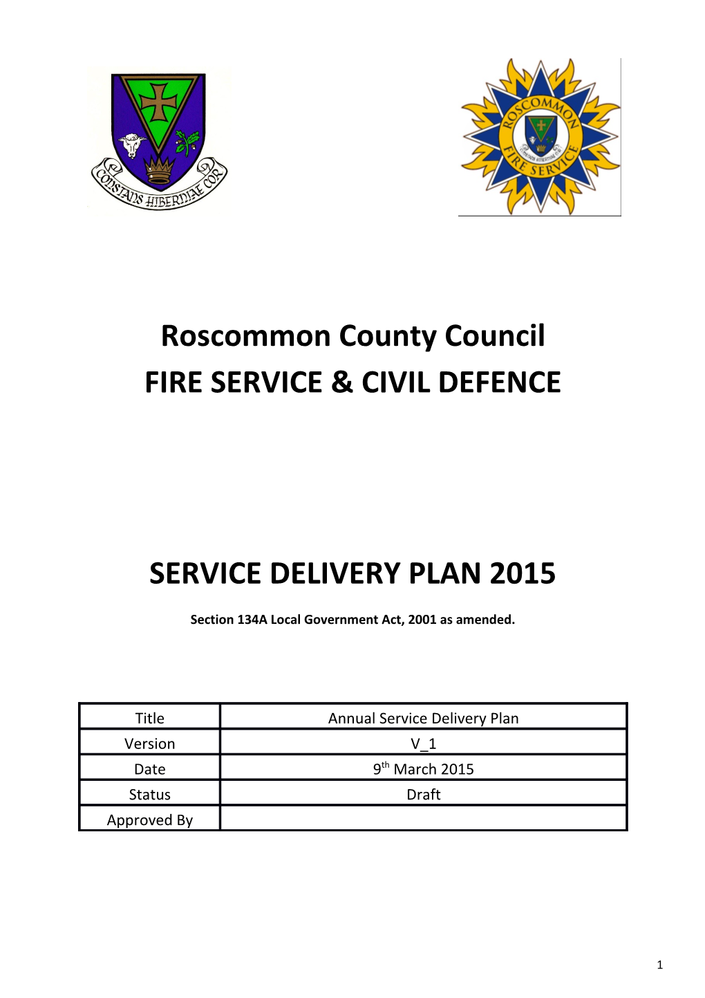Roscommon County Council FIRE SERVICE & CIVIL DEFENCE