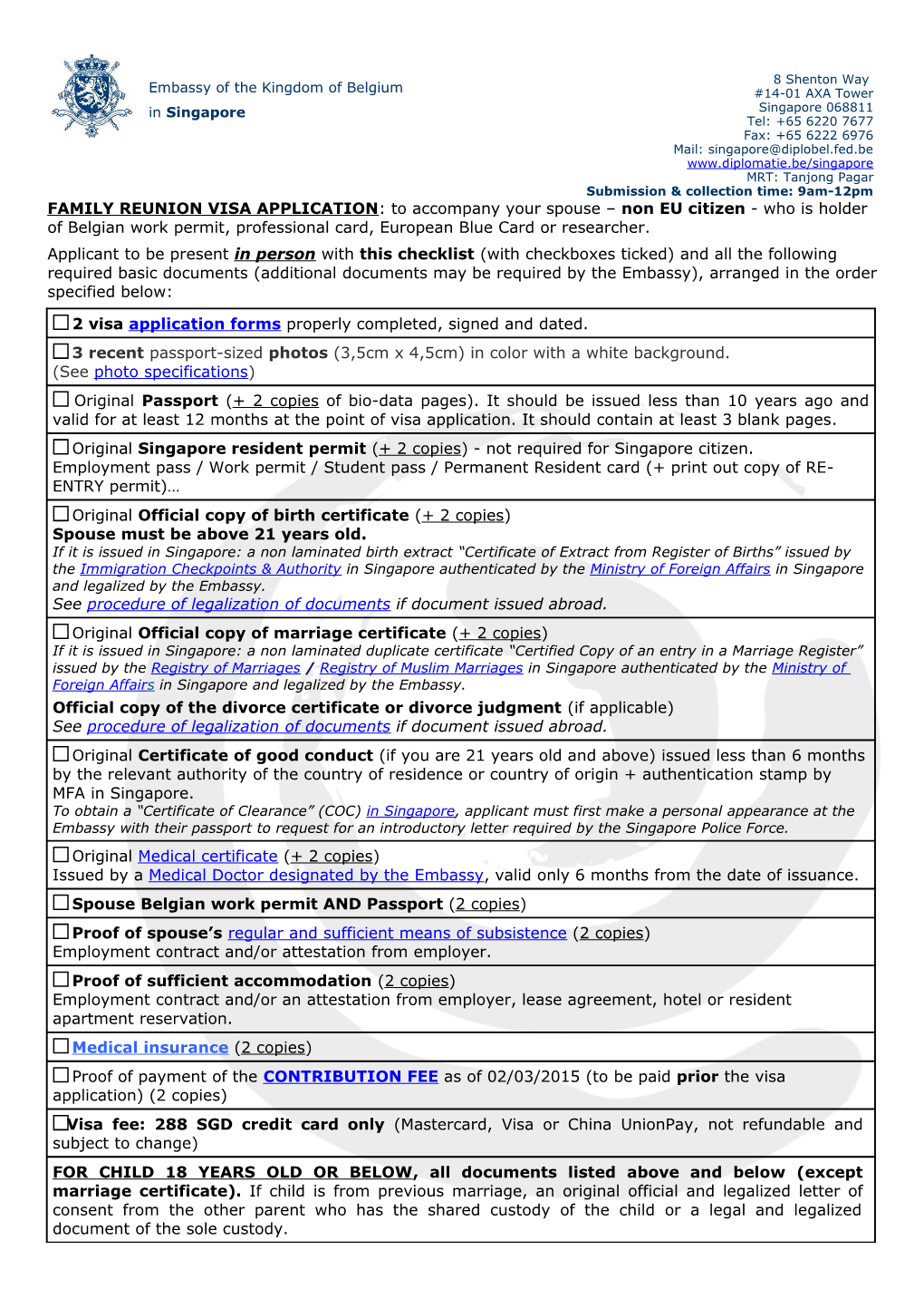 FAMILY REUNION VISA APPLICATION : to Accompany Your Spouse Non EU Citizen- Who Is Holder