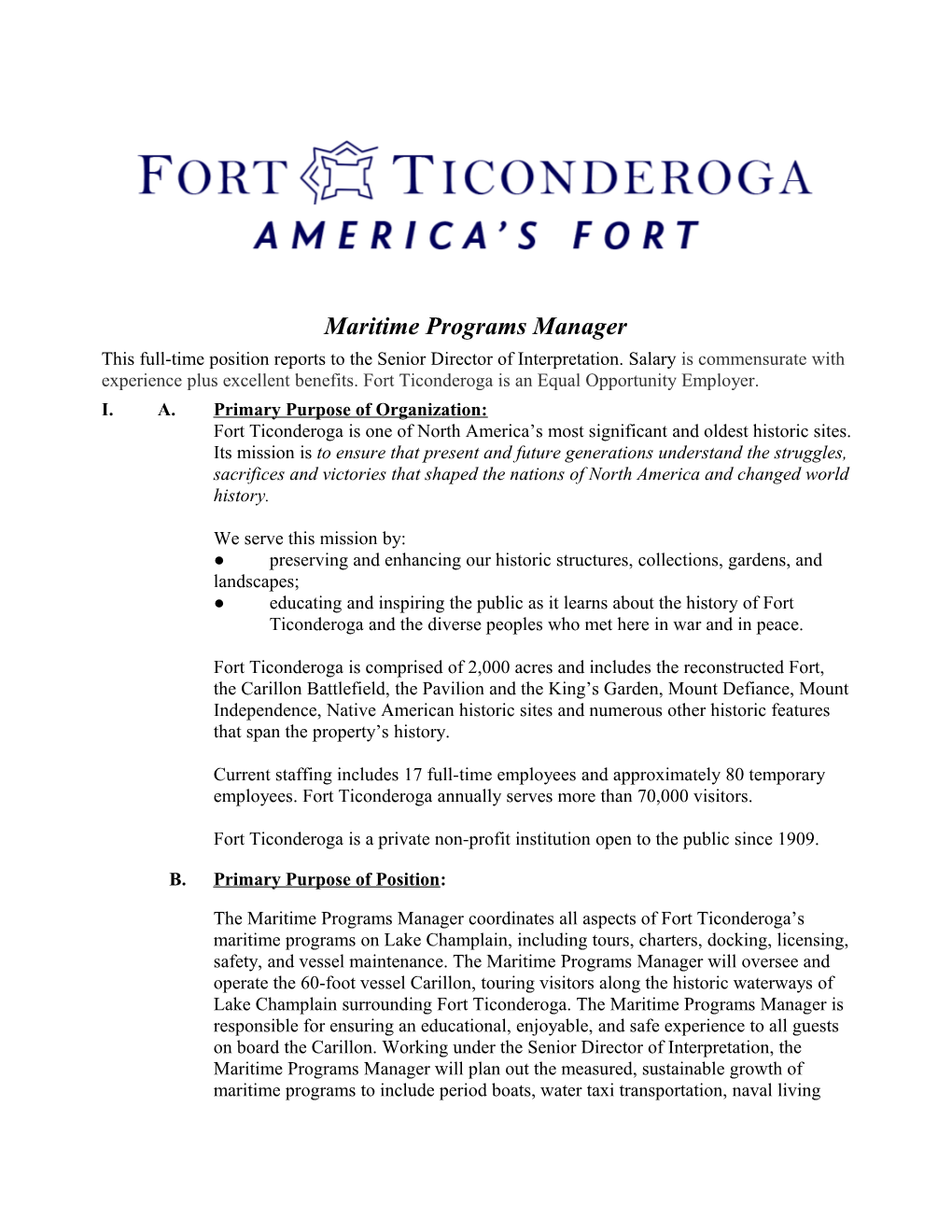 Maritime Programs Manager