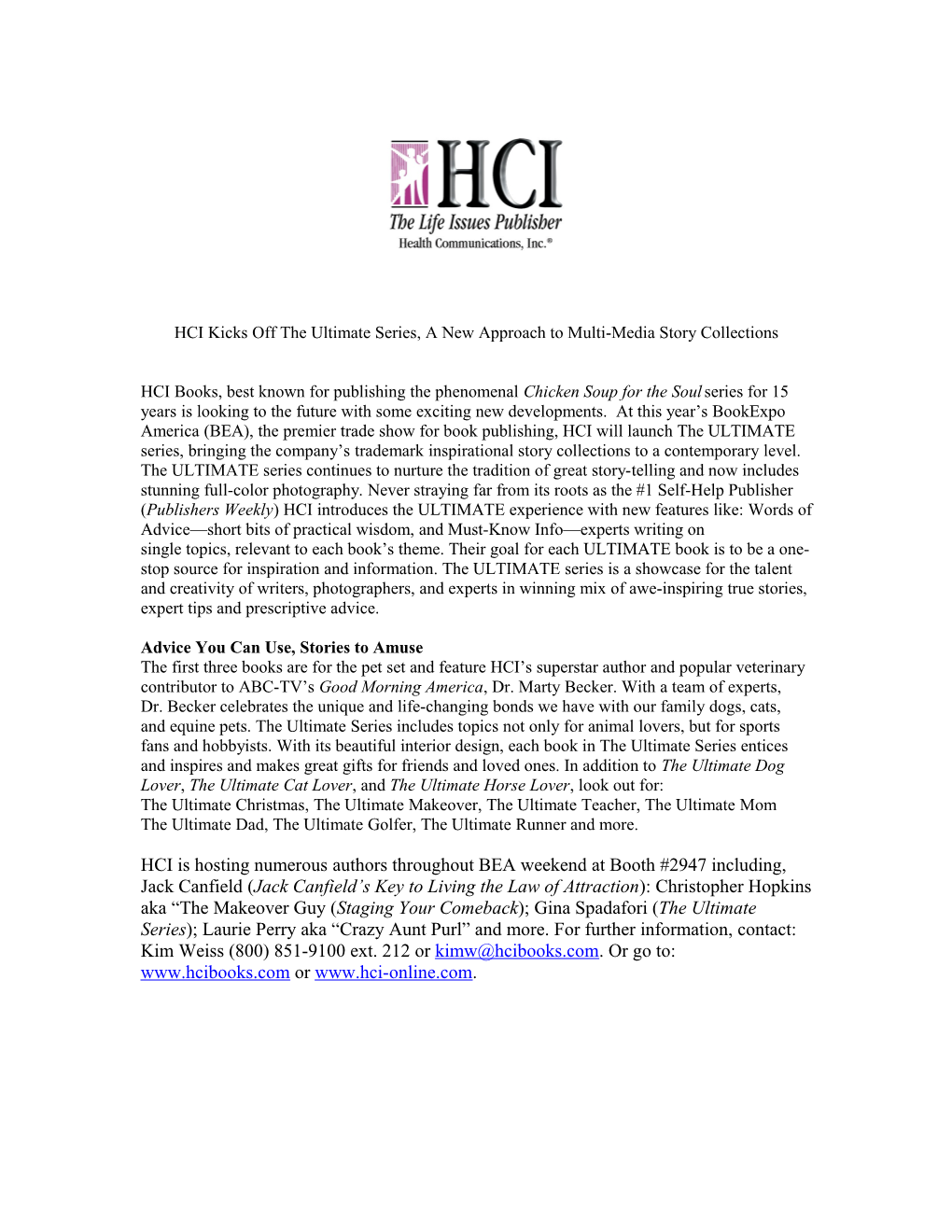 HCI Kicks Off the Ultimate Series, a New Approach to Multi-Media Story Collections