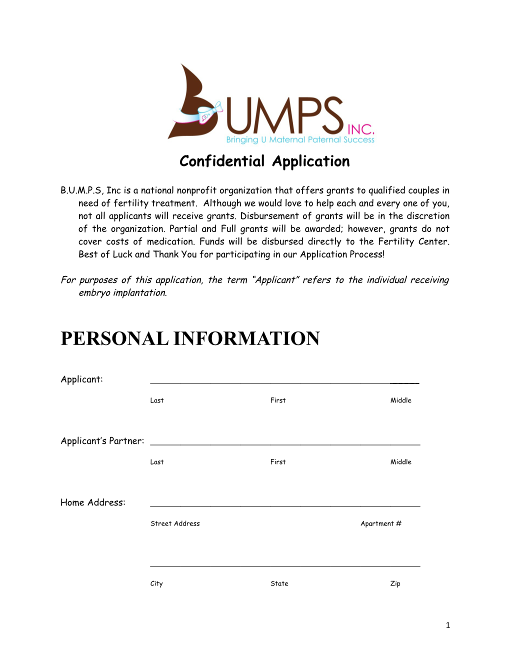 Confidential Application