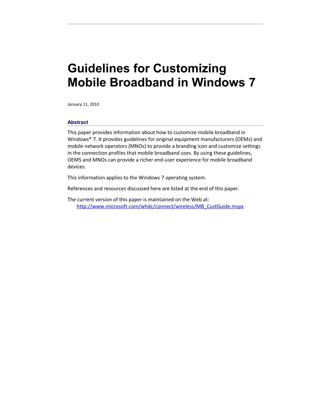 Guidelines for Customizing Mobile Broadband in Windows 7 - 2