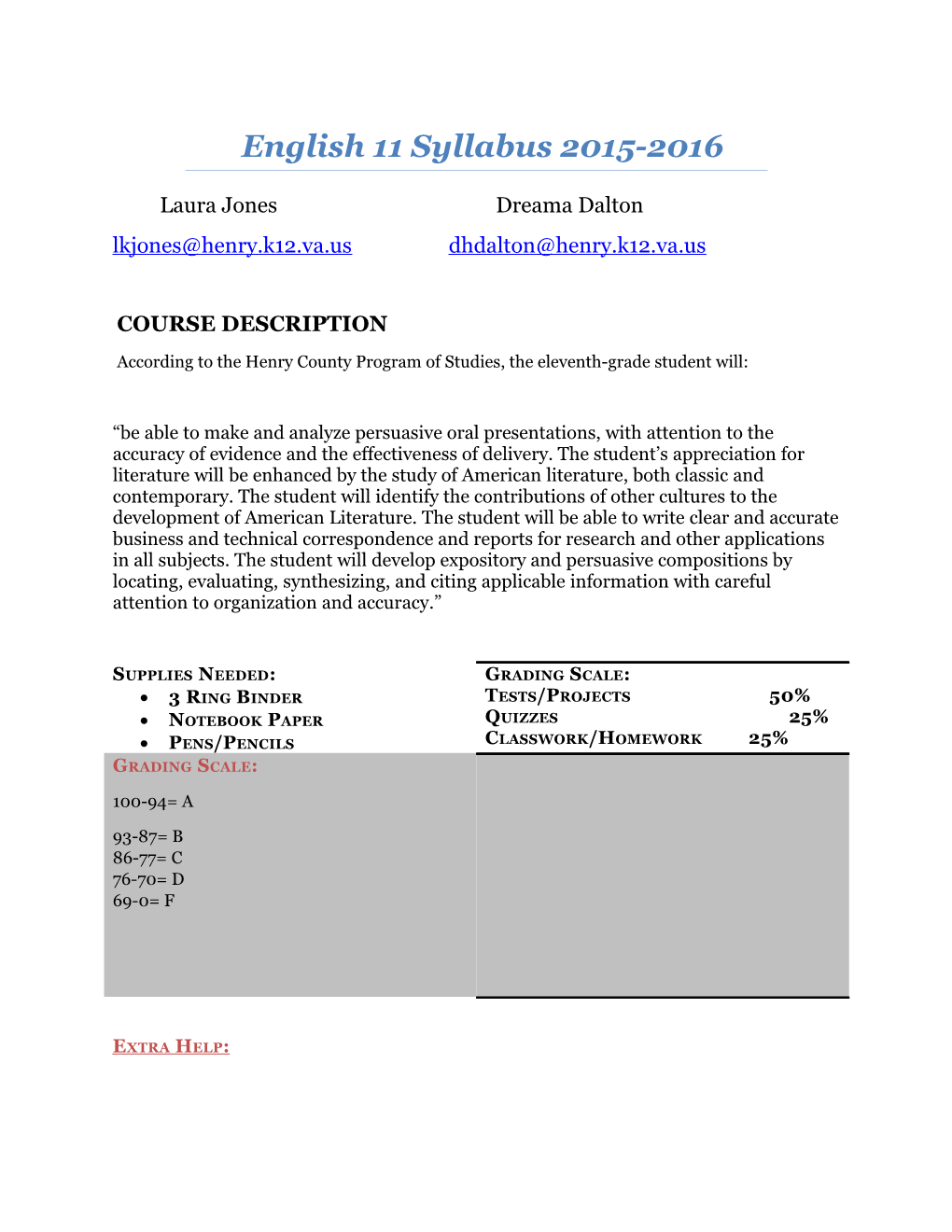 English 11 Syllabus 2015-2016